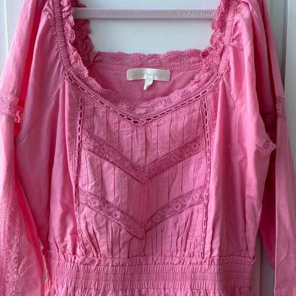 Loveshackfancy Pink Mini Dress. Size P. NEW - Picture 8 of 15